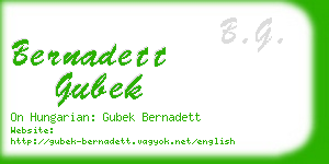 bernadett gubek business card